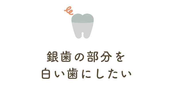 銀歯の部分を白い歯にしたい